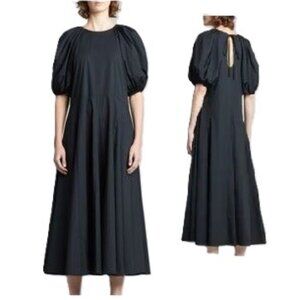 NEW RHODE SKYE BLACK COTTON MIDI DRESS SIZE XS